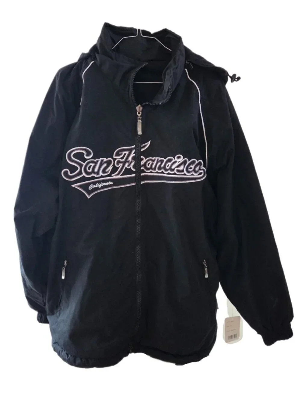 Brand New GoGo Sports Black San Francisco Heavy Weight Lined Hooded Jacket